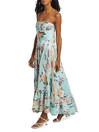Dorrego Vivian Cotton-Silk Maxi Dress