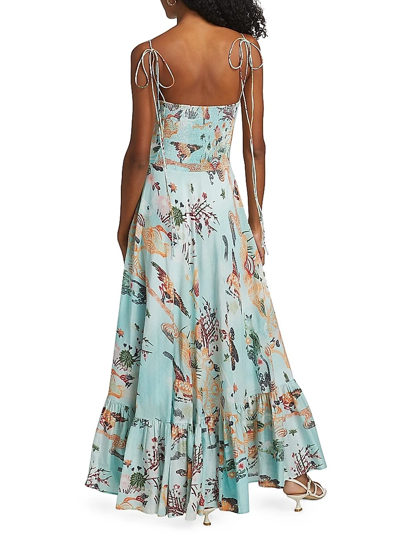 Dorrego Vivian Cotton-Silk Maxi Dress