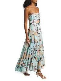Dorrego Vivian Cotton-Silk Maxi Dress