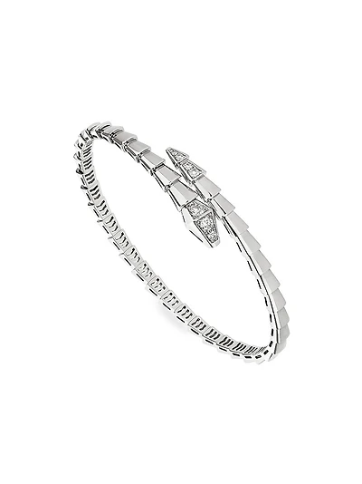 Serpenti Viper 18K White Gold & 0.47 TCW Diamond Bracelet