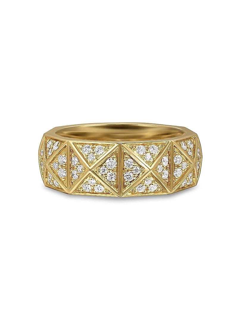 Pyramid Band Ring in 18K Yellow Gold