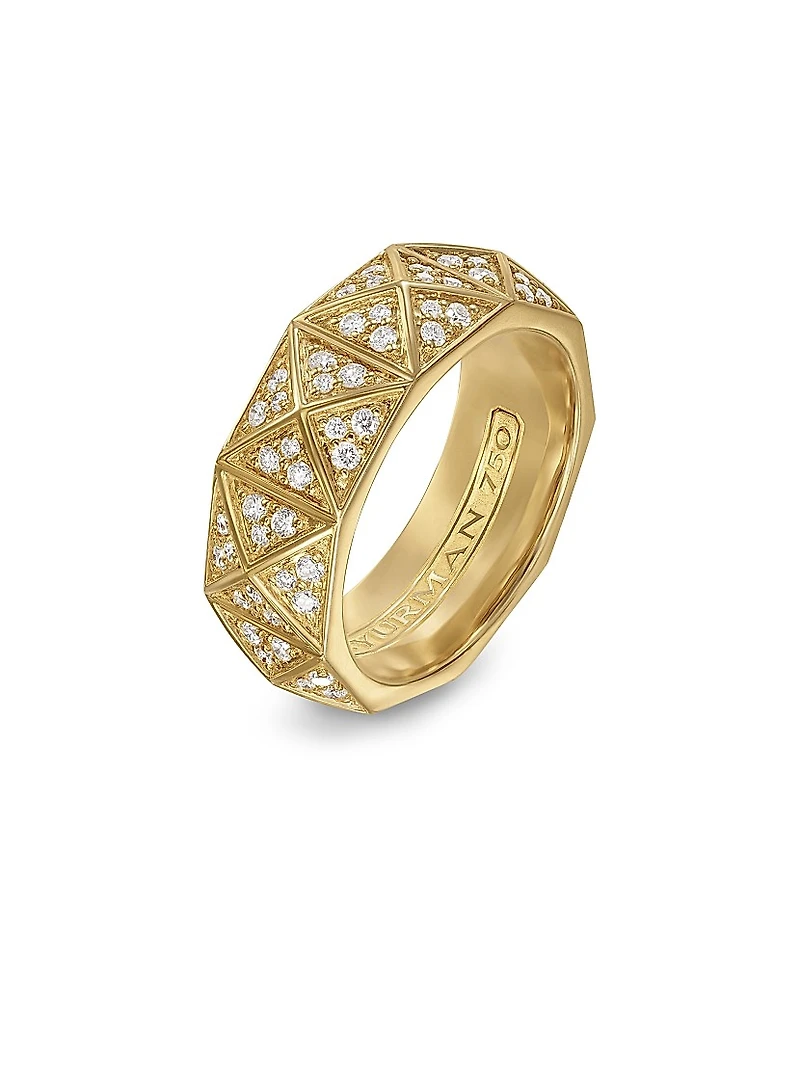 Pyramid Band Ring in 18K Yellow Gold