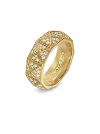 Pyramid Band Ring in 18K Yellow Gold
