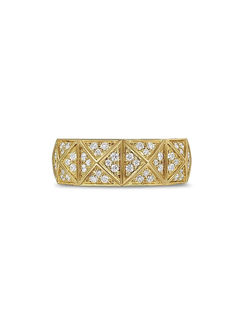 Pyramid Band Ring in 18K Yellow Gold