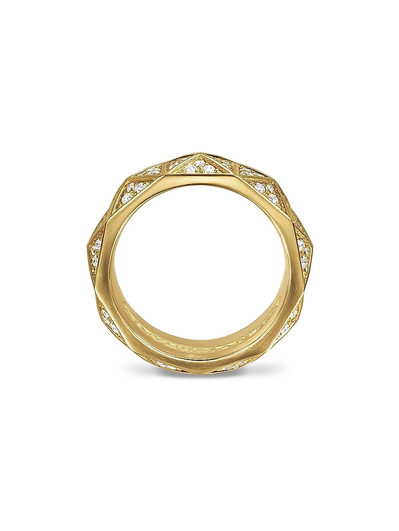 Pyramid Band Ring in 18K Yellow Gold