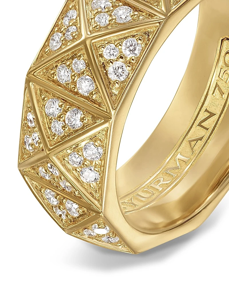 Pyramid Band Ring in 18K Yellow Gold