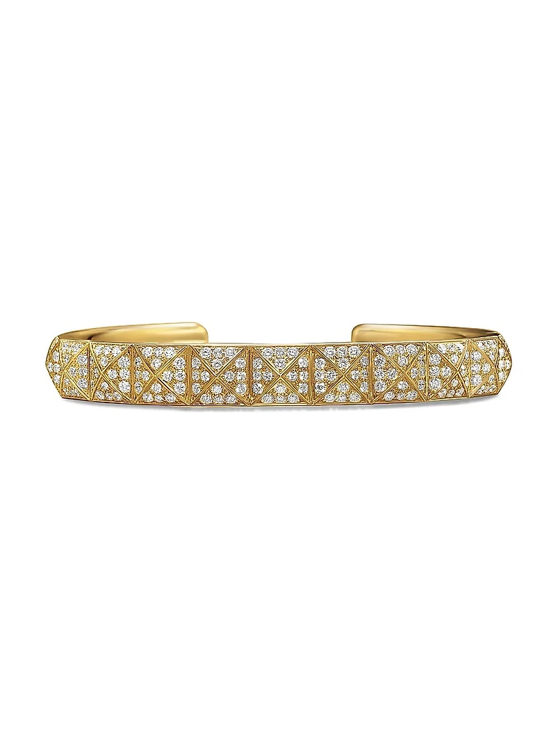 Pyramid Cuff Bracelet 18K Yellow Gold