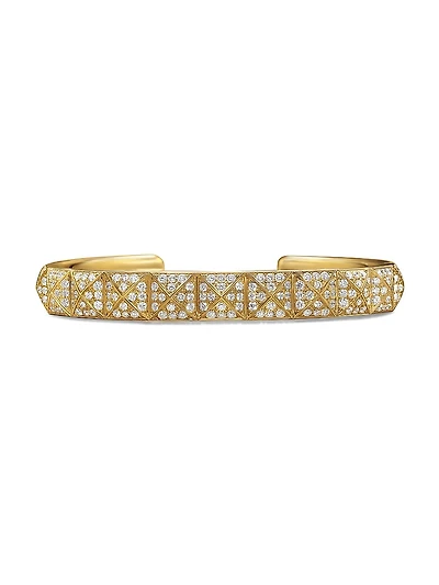 Pyramid Cuff Bracelet 18K Yellow Gold