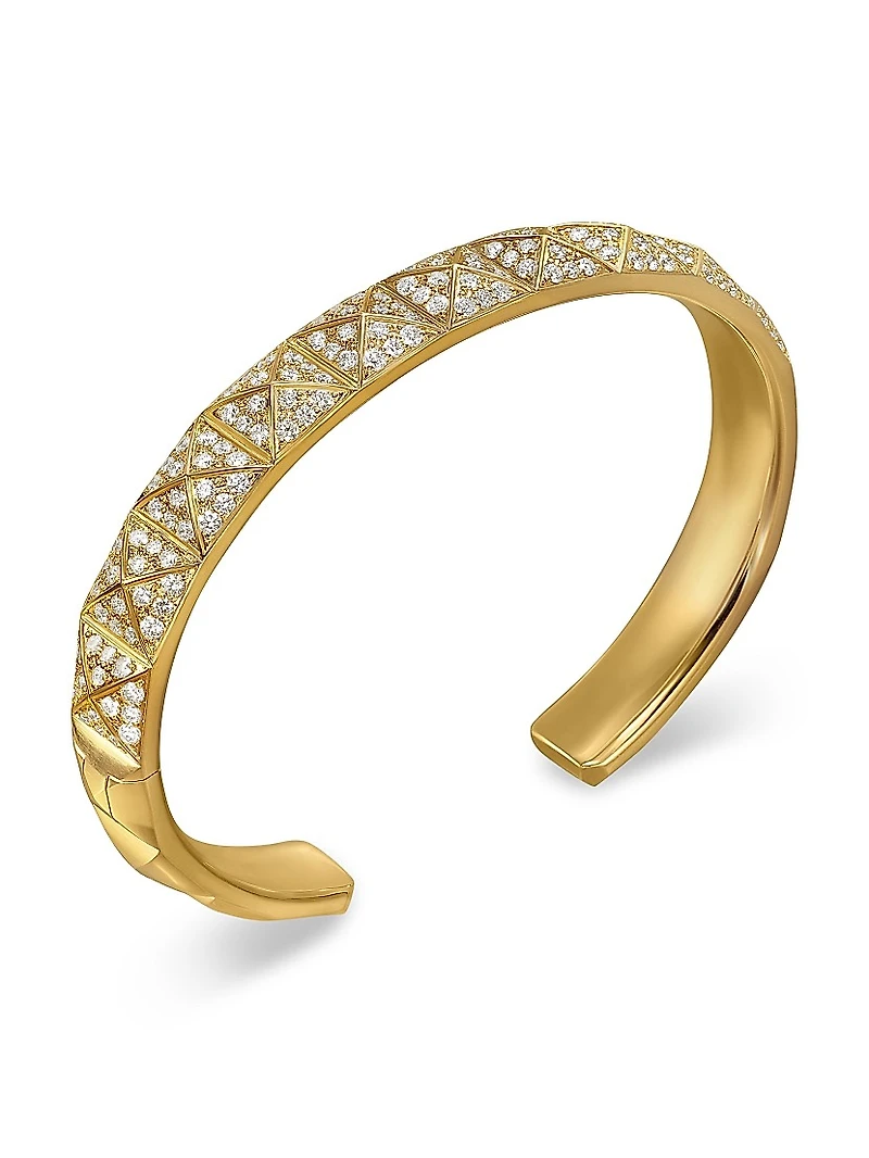 Pyramid Cuff Bracelet 18K Yellow Gold