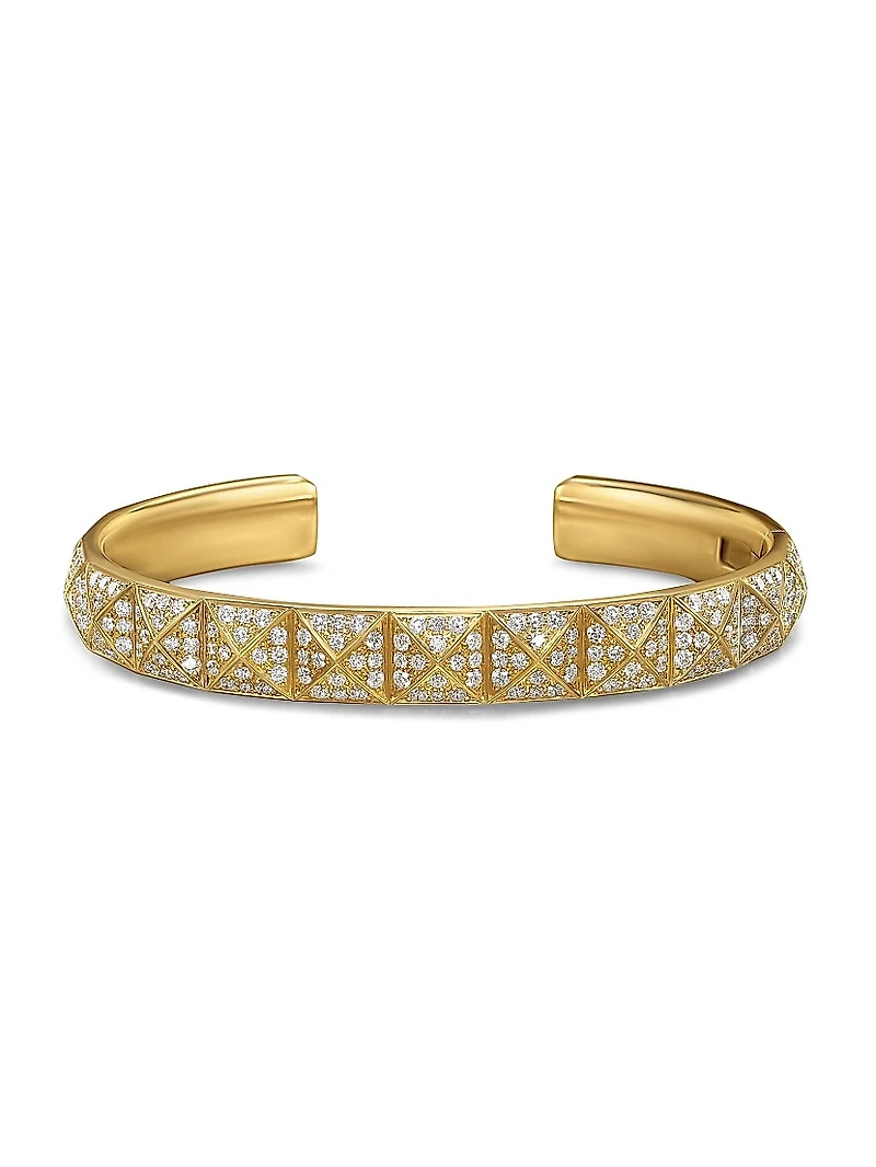 Pyramid Cuff Bracelet 18K Yellow Gold