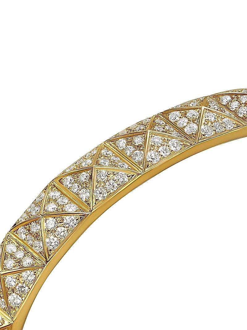 Pyramid Cuff Bracelet 18K Yellow Gold