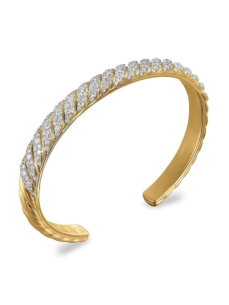 Sculpted Cable Cuff Bracelet 18K Yellow Gold