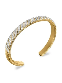 Sculpted Cable Cuff Bracelet 18K Yellow Gold