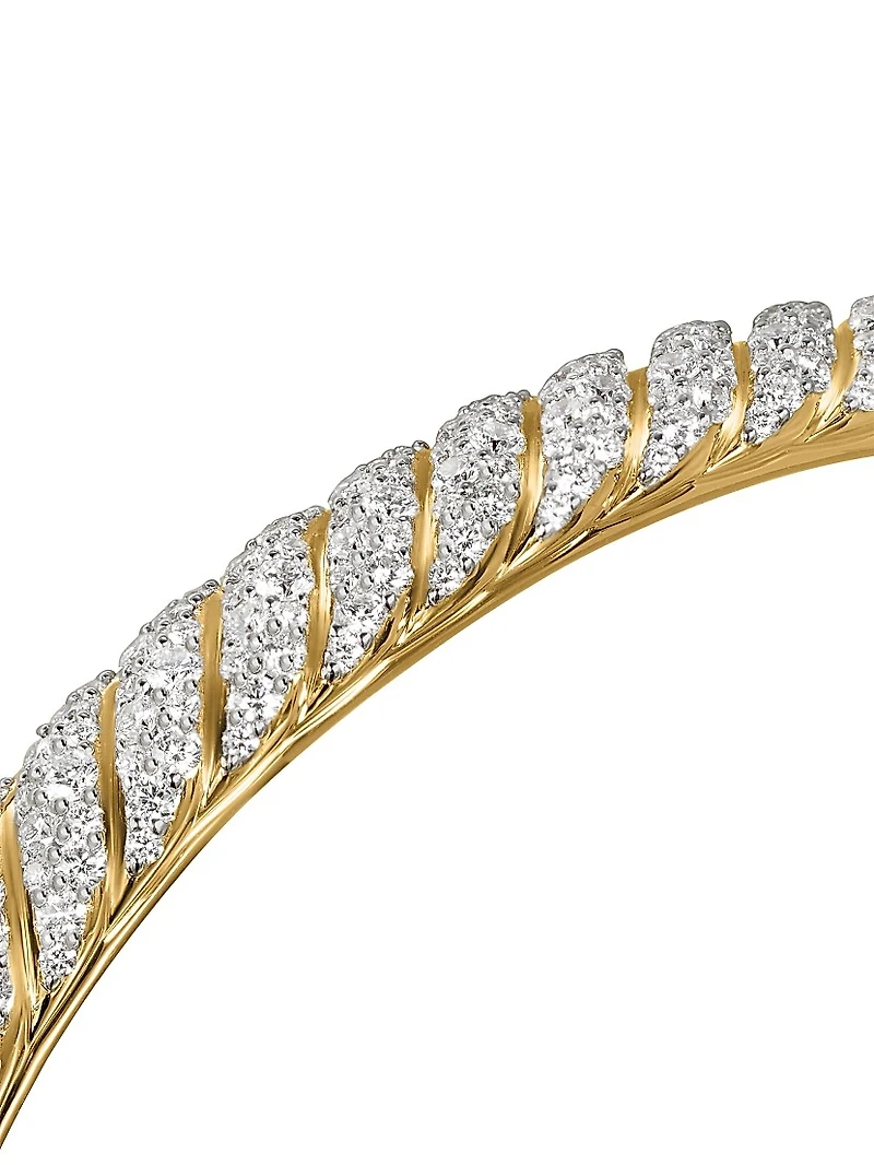 Sculpted Cable Cuff Bracelet 18K Yellow Gold