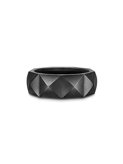 Pyramid Band Ring Black Titanium, 8MM