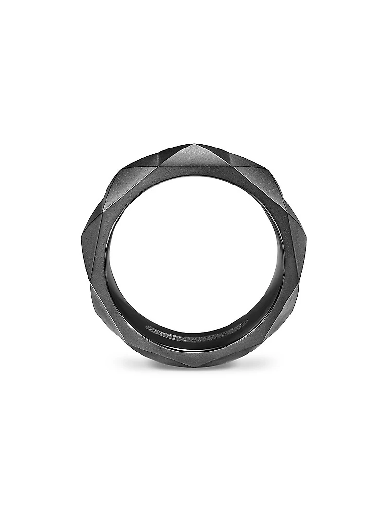 Pyramid Band Ring Black Titanium, 8MM