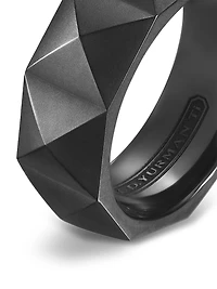 Pyramid Band Ring Black Titanium, 8MM
