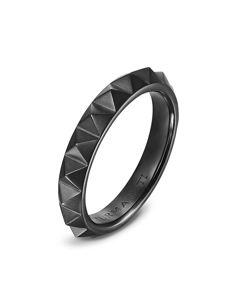 Pyramid Band Ring Black Titanium, 4MM