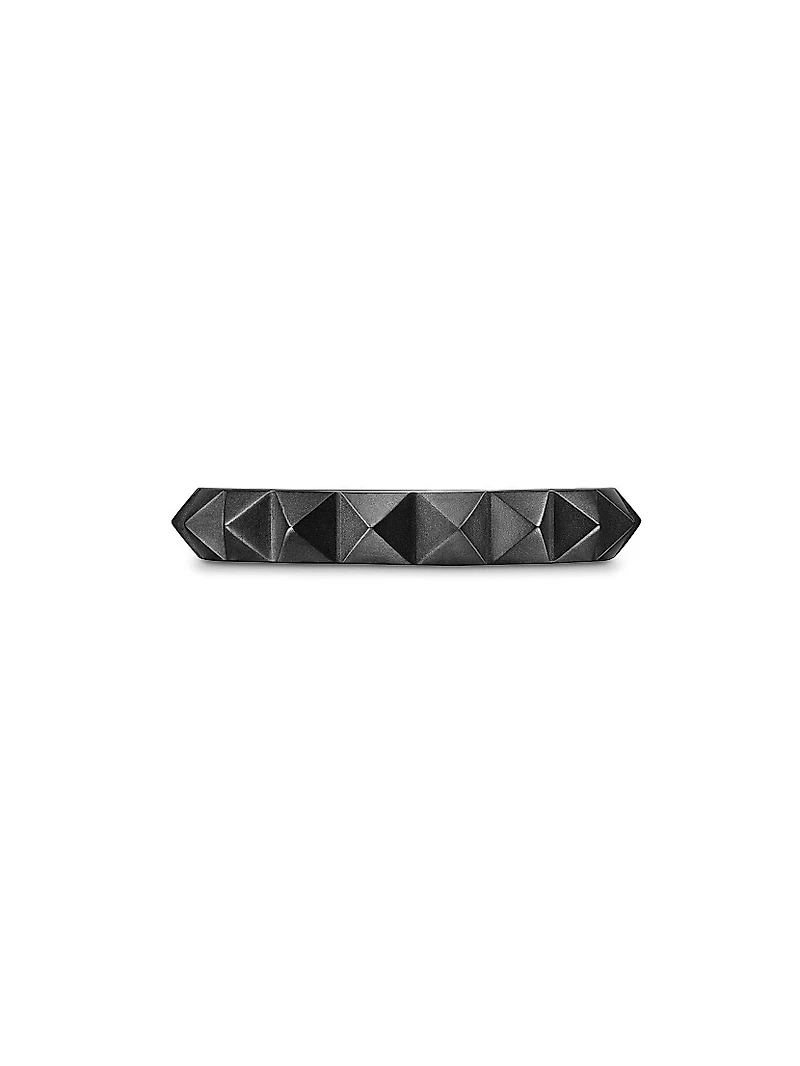 Pyramid Band Ring Black Titanium, 4MM