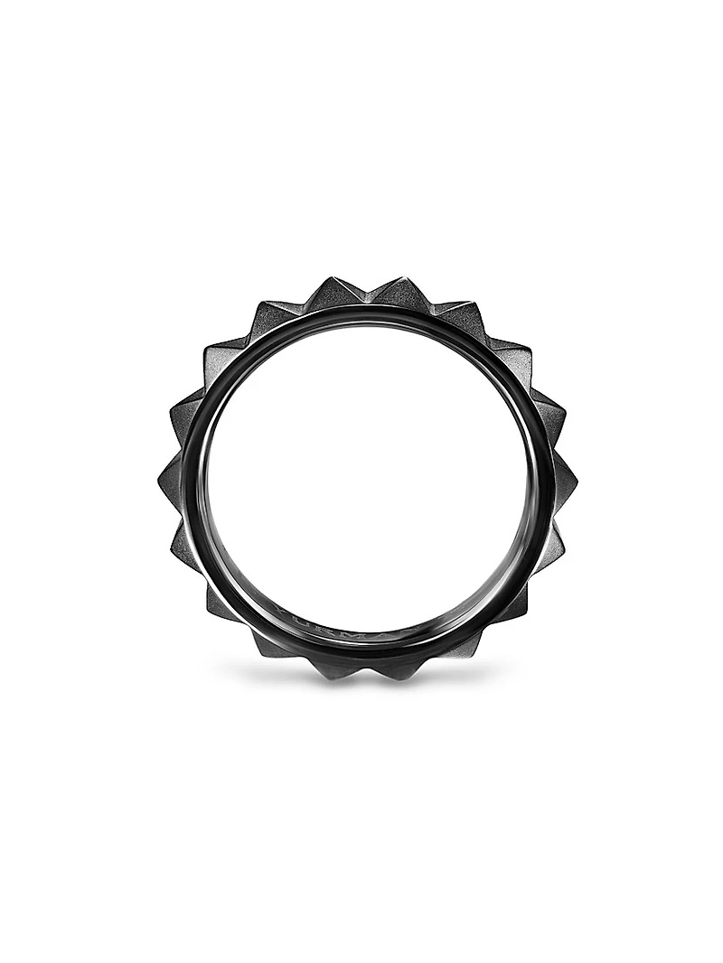 Pyramid Band Ring Black Titanium, 4MM