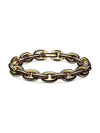 Forged Carbon Link Bracelet in 18K Yellow Gold, 11MM
