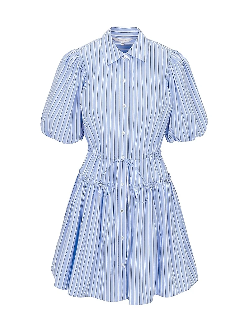 Priya Striped Cotton Mini-Shirtdress