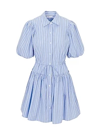 Priya Striped Cotton Mini-Shirtdress