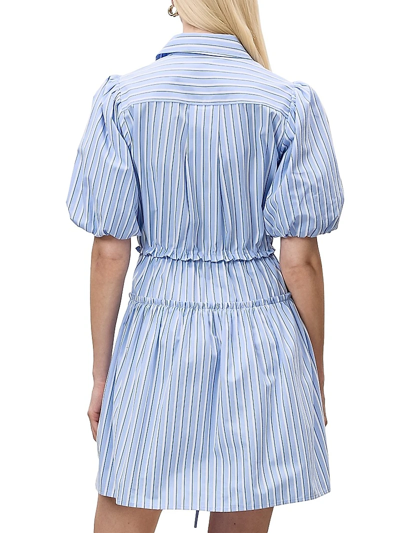 Priya Striped Cotton Mini-Shirtdress