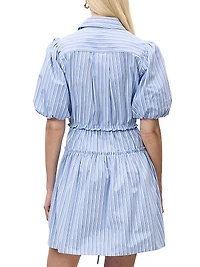 Priya Striped Cotton Mini-Shirtdress