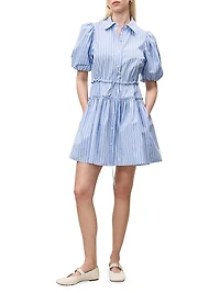 Priya Striped Cotton Mini-Shirtdress