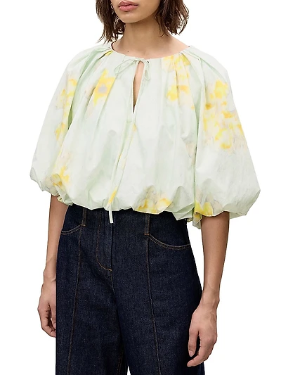 Yara Floral Poplin Bubble Blouse