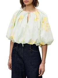Yara Floral Poplin Bubble Blouse