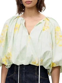 Yara Floral Poplin Bubble Blouse