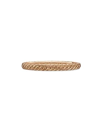 Sculpted Cable Pavé Bangle Bracelet 18K Rose Gold