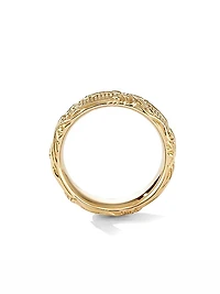 Waves Band Ring in 18K Yellow Gold, 7MM