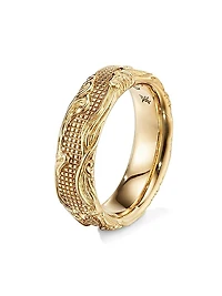 Waves Band Ring in 18K Yellow Gold, 7MM