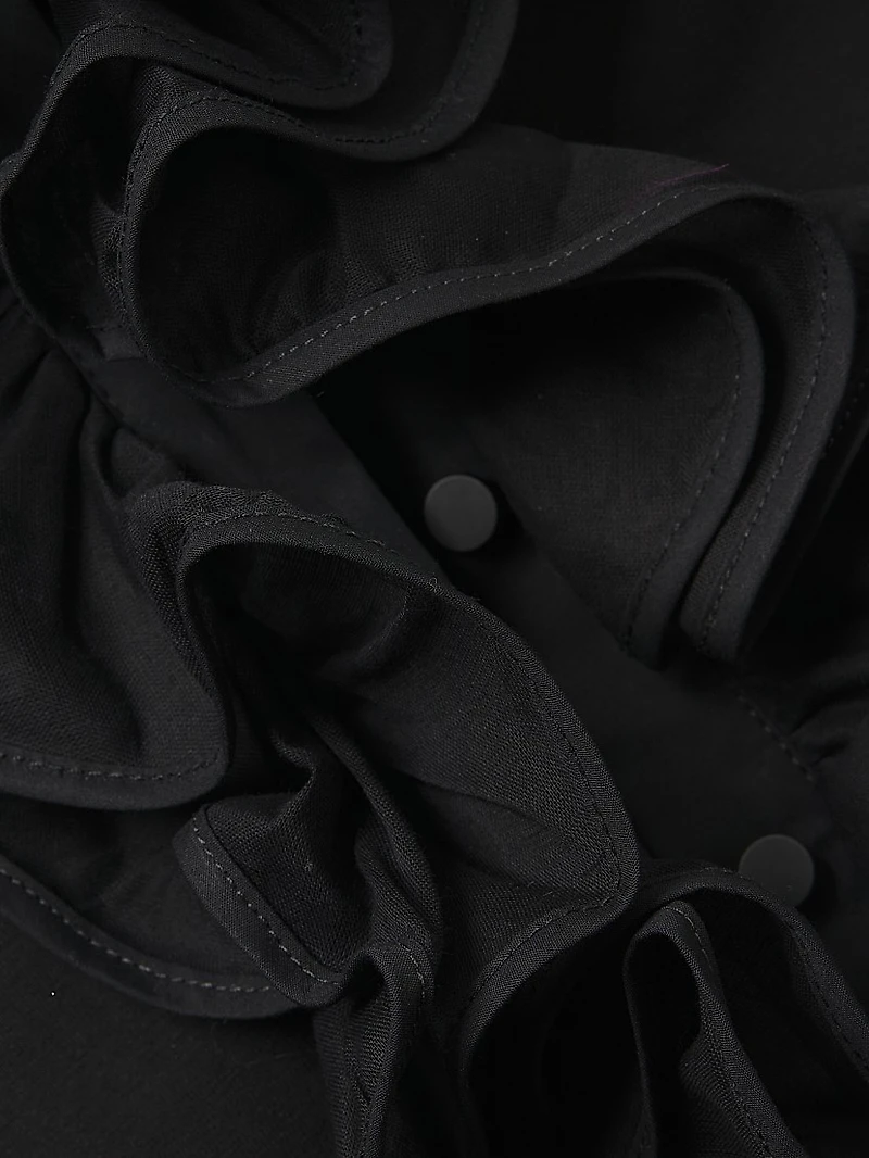 Patsy Ruffled Stretch-Cotton Shirt