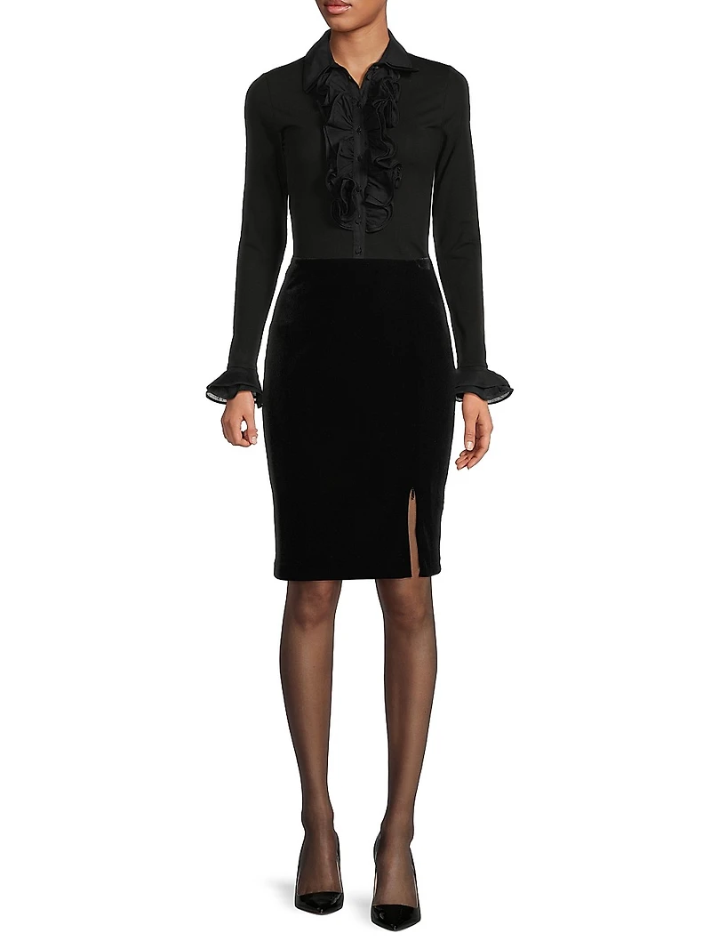 Patsy Ruffled Stretch-Cotton Shirt