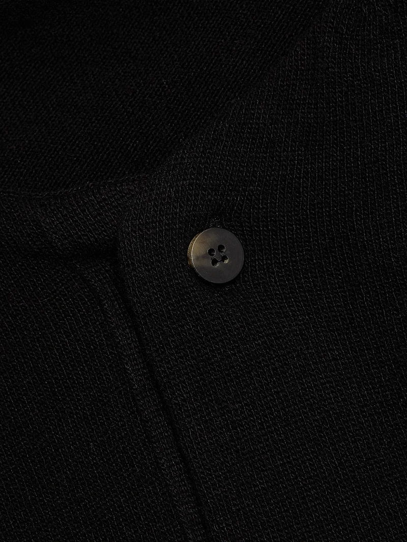 Fine Knit Wool Henley T-Shirt