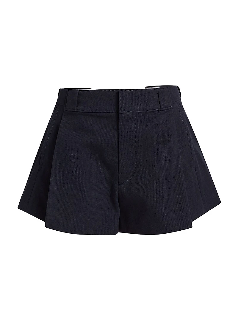 Pleated High-Rise Shorts
