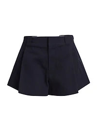 Pleated High-Rise Shorts