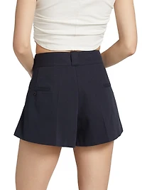 Pleated High-Rise Shorts