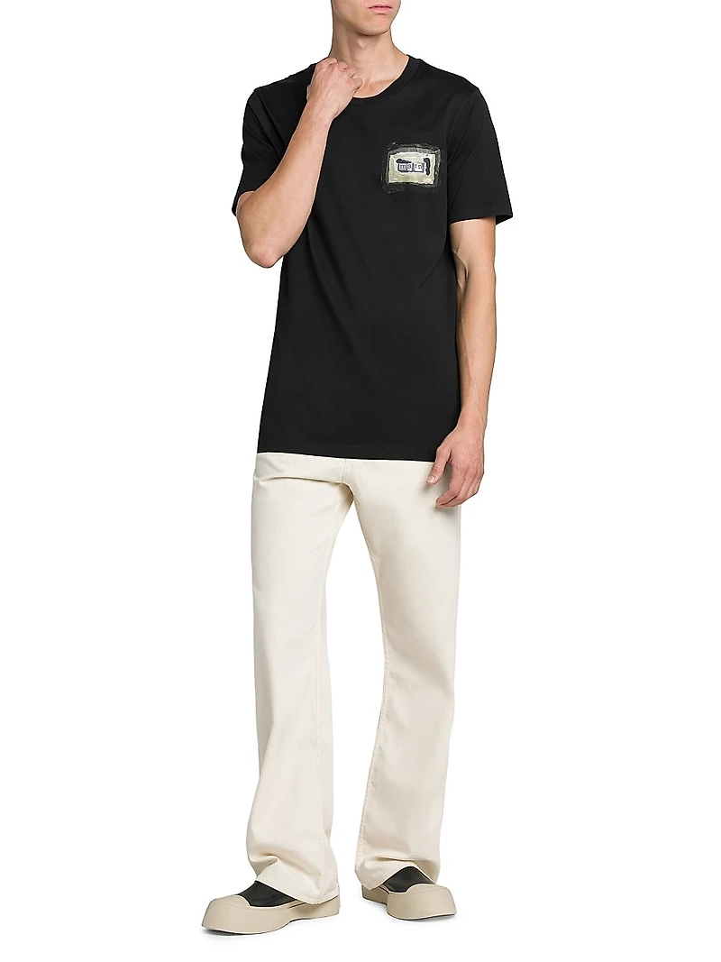 Collage Logo Cotton Crewneck T-Shirt