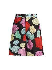 Rose Poplin Bermuda Shorts