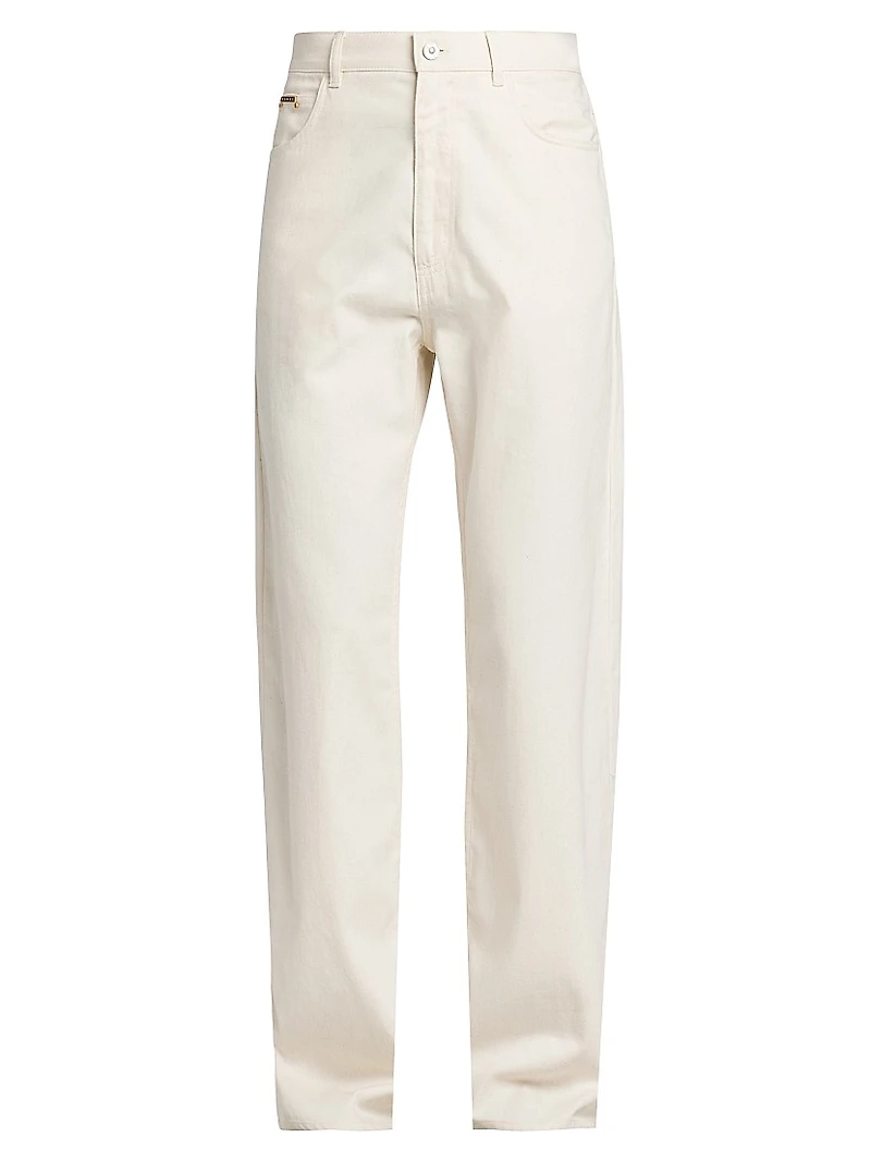 Lightweight Denim Wide-Leg Trousers