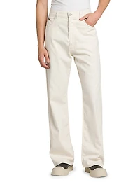 Lightweight Denim Wide-Leg Trousers