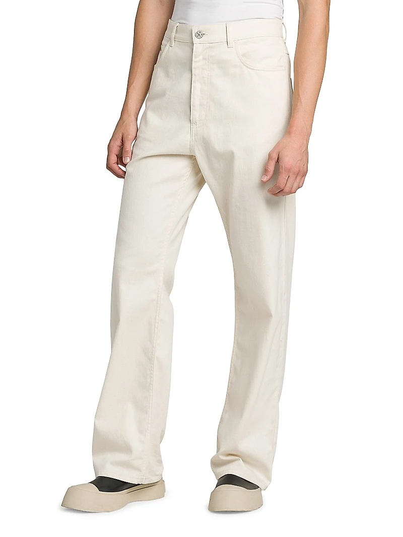 Lightweight Denim Wide-Leg Trousers