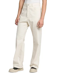Lightweight Denim Wide-Leg Trousers