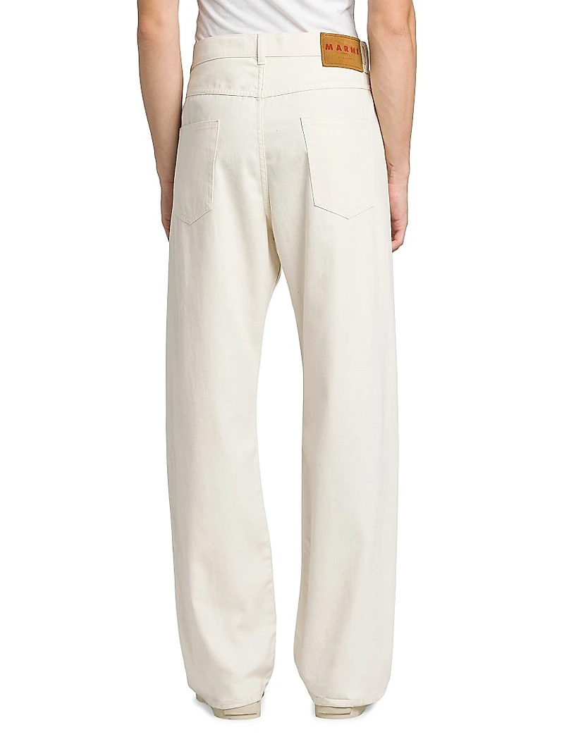 Lightweight Denim Wide-Leg Trousers