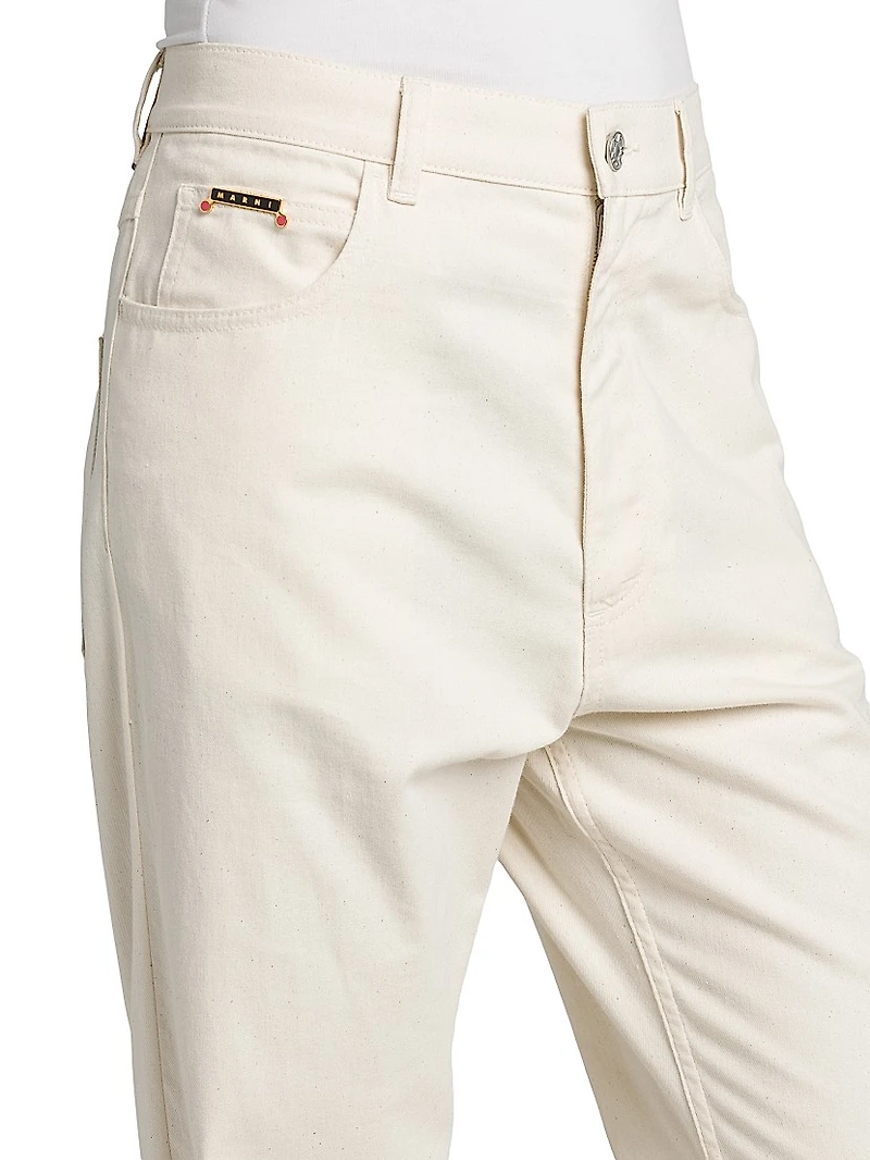 Lightweight Denim Wide-Leg Trousers